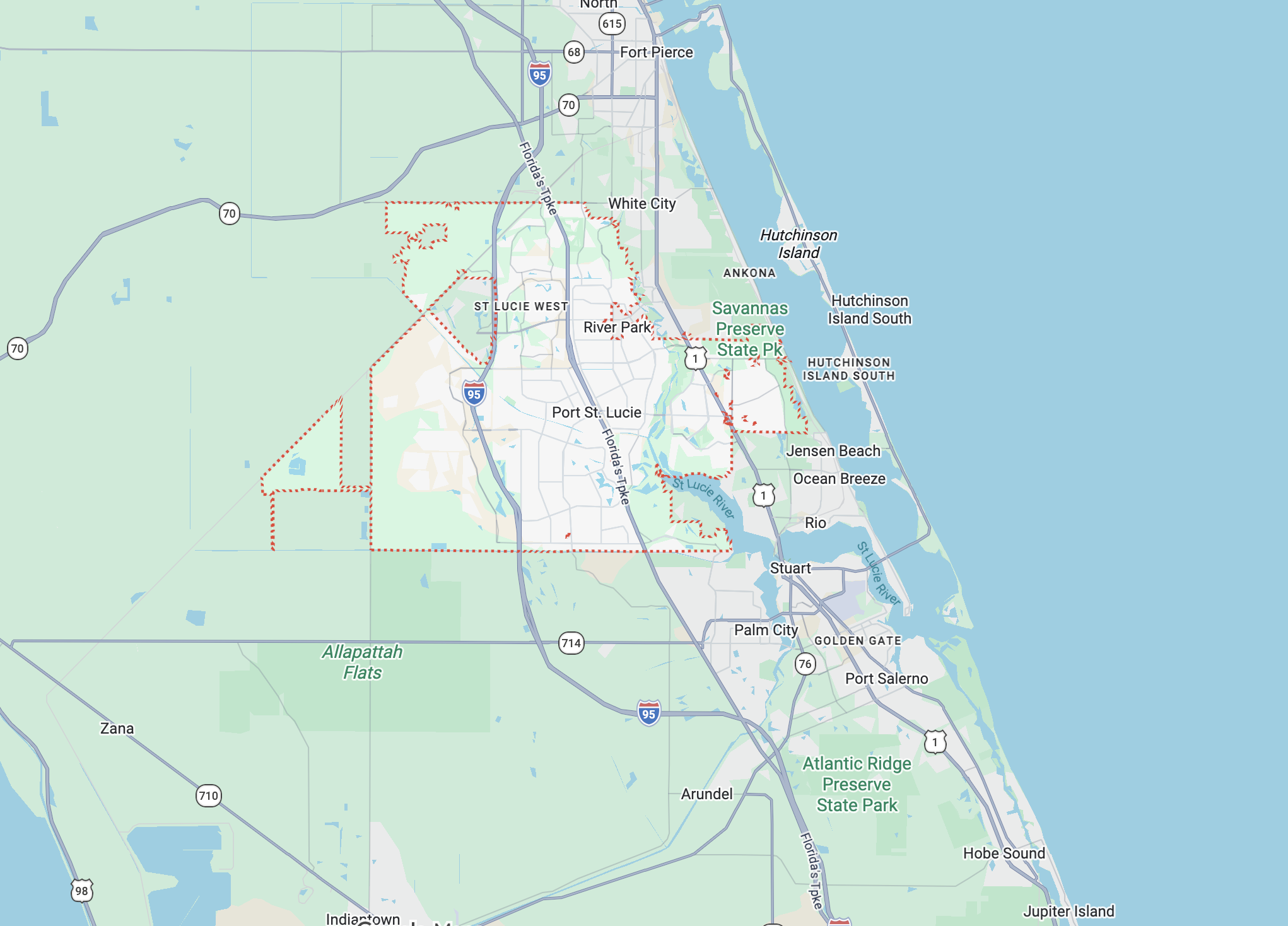 map of port st lucie florida